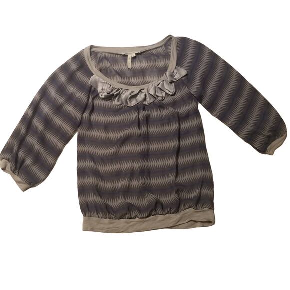 BCBGeneration Size XS Long Sleeve Shirt Ruffle - Picture 1 of 5